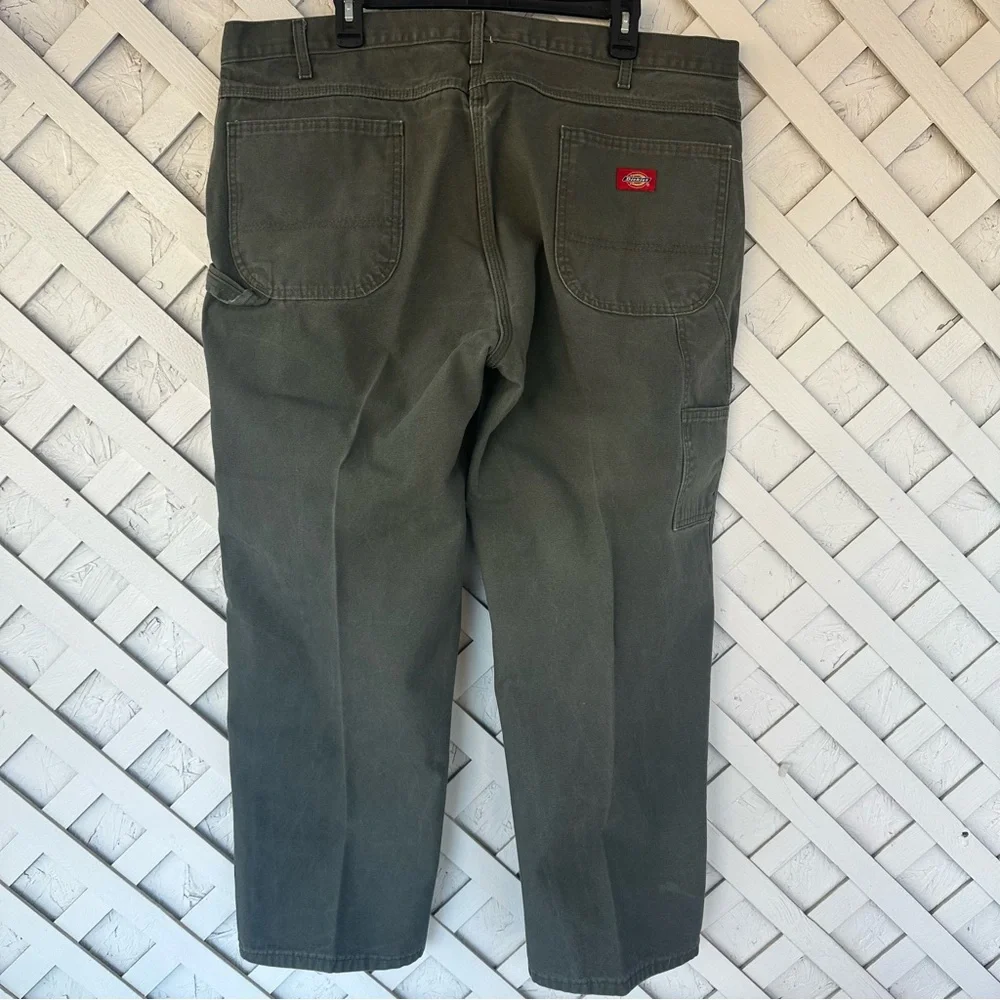 Dickies Pants Men 42x30 Green Carpenter WorkWear Canvas Baggy Y2K Olive